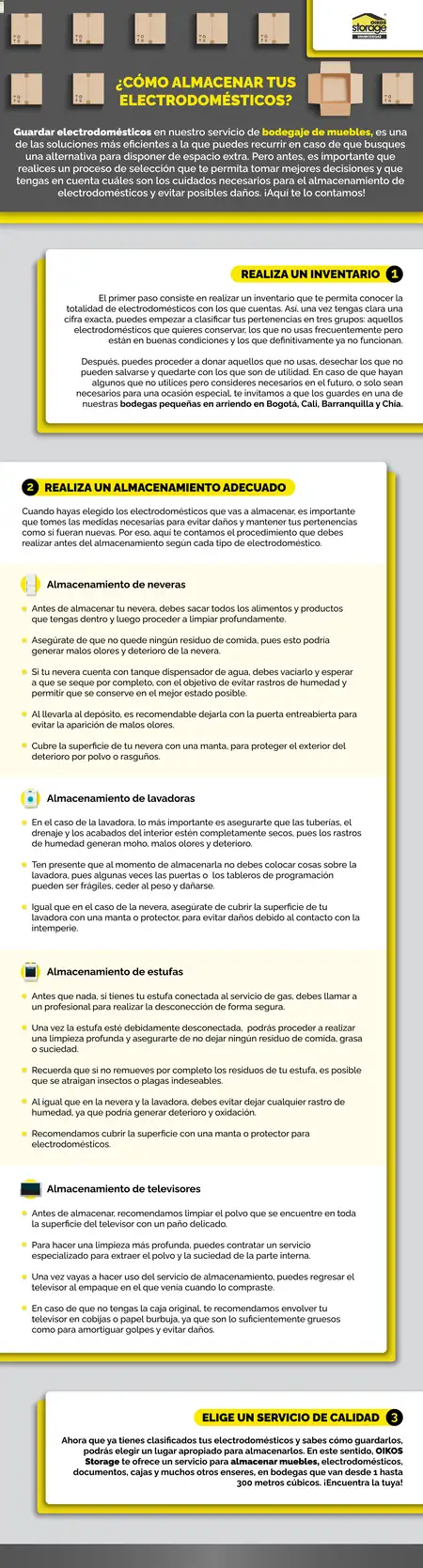 almacenamiento de electrodomesticos
